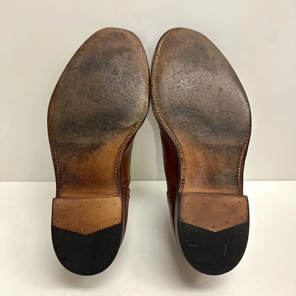 NEW HEELS Alden 911 Medallion Perf Tip Bal Oxford (Burnished Tan Calf) 7.5 E
